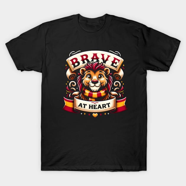 Brave at Heart - Wizard Lion - Fantasy T-Shirt by Fenay-Designs